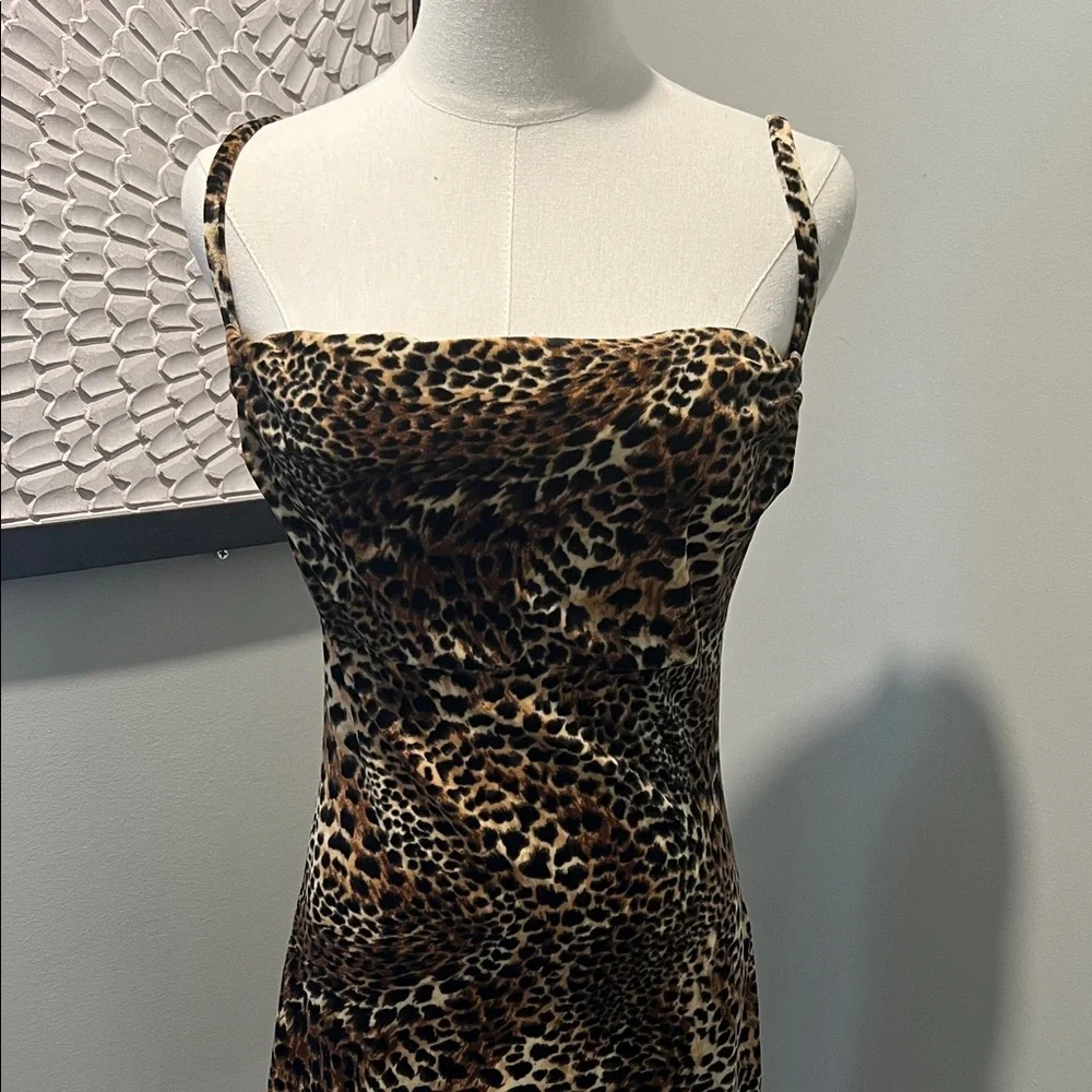 Frederick's of Hollywood Brown Leopard Mini Dress - Picture 2 of 6